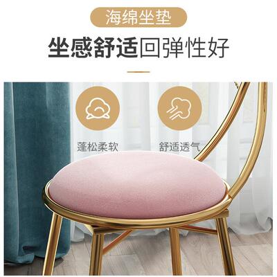 轻奢化椅卧背女生网红凳子家用室梳靠妆N218N21椅简约现代美甲蝴