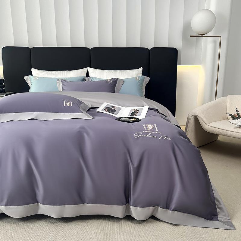 年新款100支棉绣花CKB四件套爱丽系列被套床单床上长绒用丝品4