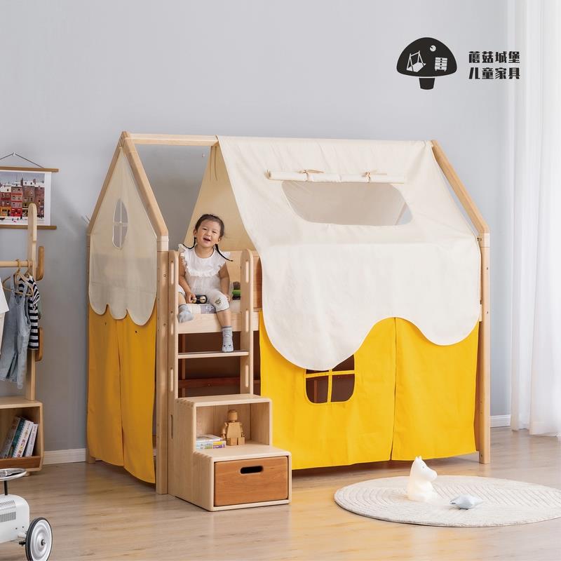 7KMG-RTC-K儿子童半高床实男木孩女孩公主床带柜滑梯房飞衣屋树屋