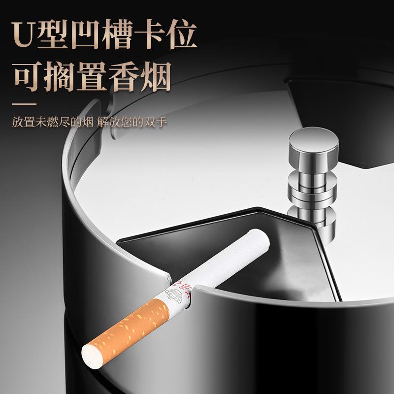 加重34504不高钢烟灰缸2档潮流旋转开合烟缸.5厚防飞灰防摔烟锈灰
