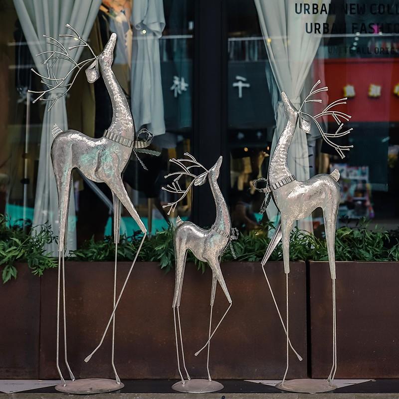 美式复古柜落地24776鹿大摆创件意铁艺轻奢客电视旁店铺橱窗花厅