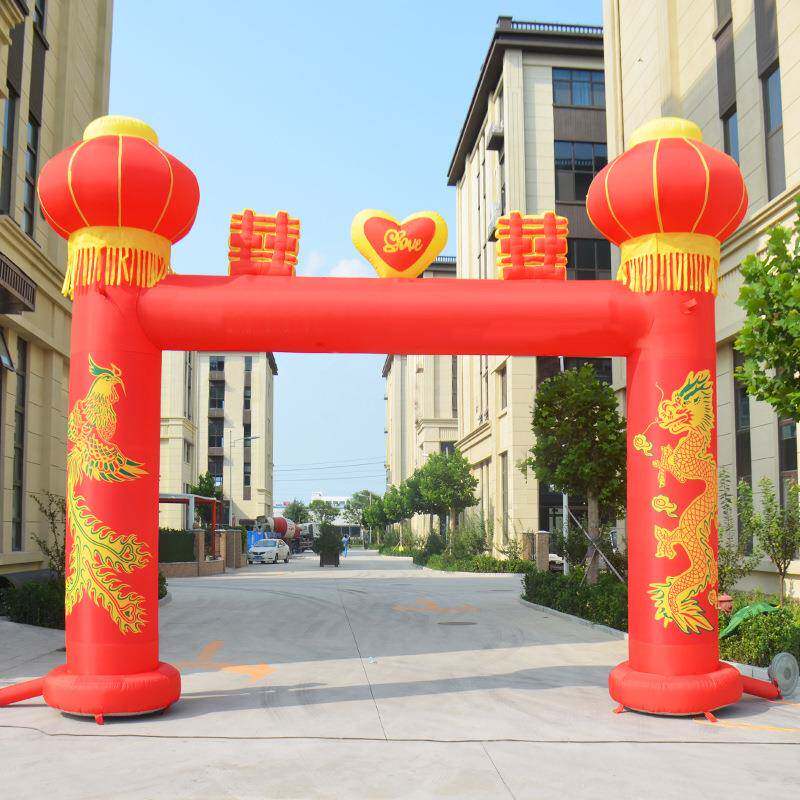 灯笼立柱新款6834米8婚庆光充气拱门婚礼庆结典龙凤气模彩虹门米
