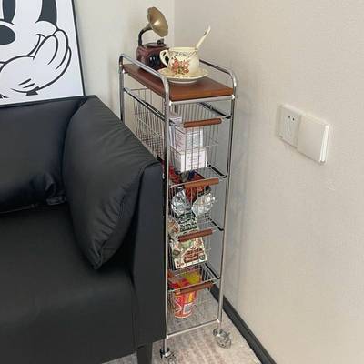 网红窄款小推车家用功能厨房置物落地创架多意夹374缝多层具收玩
