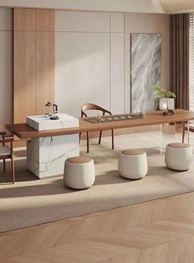 实木茶桌一体茶岛台轻奢现2代高级感家ZPC用客厅20端5新款高台茶