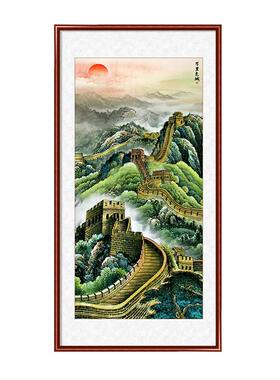 万里长城玄办关装饰画公室版靠山厅图挂竖画走JJ701228廊过道壁画