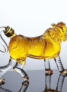 十FAD二生肖动物酒瓶老虎虎造型醒器白酒酒酒瓶工红艺摆酒件形泡