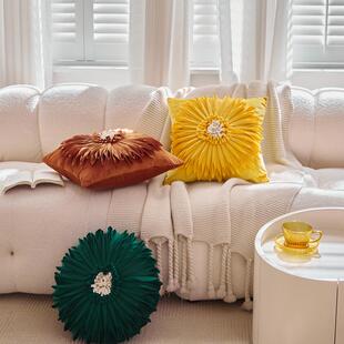 红爆款网ins风太阳花朵雏抱枕小菊花头靠垫办公床室向日BZ08葵花