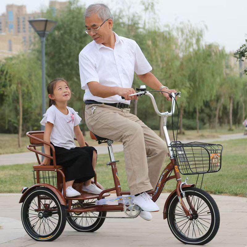 新款老成三年轮车人力车老人脚蹬代步车双YSD-0068车人脚踏自行车