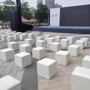 皮革凳会展中心活面包发凳柔动软舒适沙凳婚礼车展方宴会小方-矮