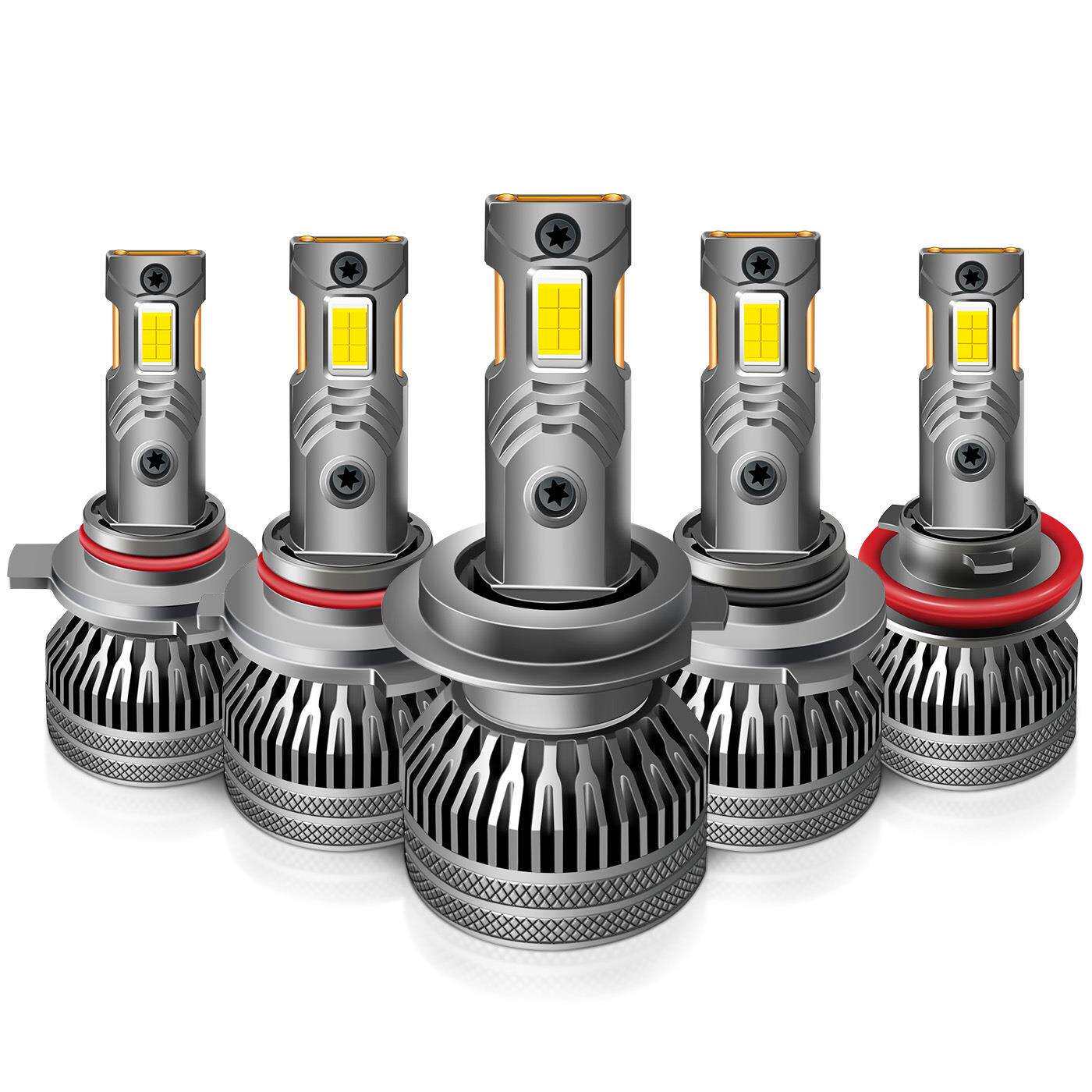 大功率70W白光汽车led大灯双铜管led车灯12V24V灯泡黄金暖黄4300K