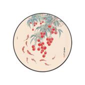 饰HXM17311招式 财鱼图入户玄关装 画荔枝圆形走廊过道画旺运锦鲤中