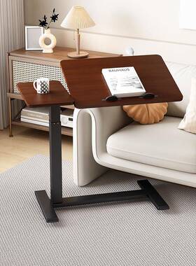 某易移同发款液压28713气动转桌可动升降桌床边桌沙卧室书桌懒人