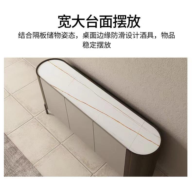 意式简约后现代灰关柜轻奢风岩板餐入ADSFDCGH户玄进门厅鞋柜弧边
