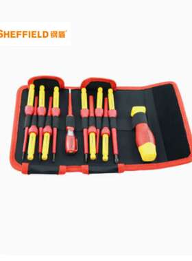 钢盾钢盾12件套双色可换头绝缘螺丝批组套S057012 工业级绝缘起子