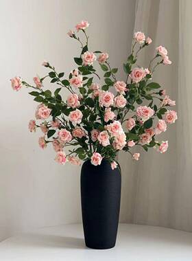 ins假风泡泡玫瑰花仿Gn0F3+O/真花端花摆奢设轻高餐桌客厅装饰家