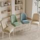 奶风餐椅简现代餐桌椅用069奶油靠背餐约厅软油包椅子咖家啡休闲