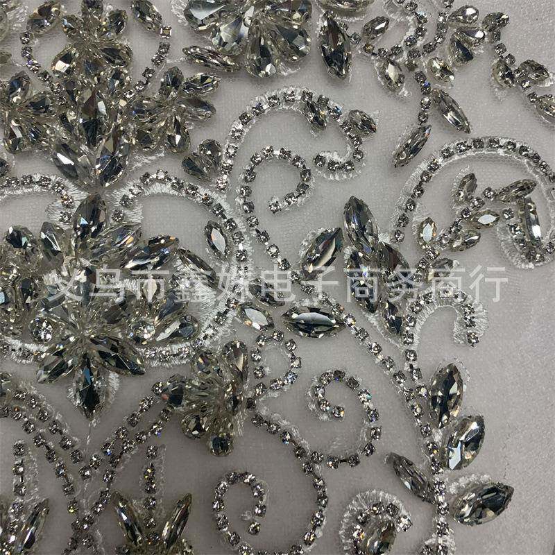 XST22061银重工玻璃钻手缝礼钉珠DIY婚纱子服色裙服装配件