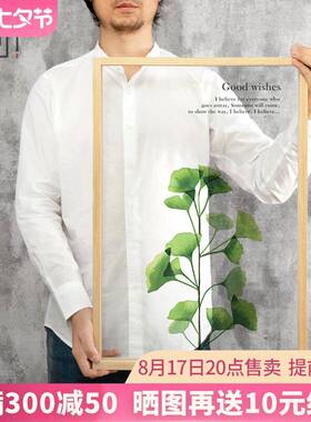北欧风格绿色植物小清新树叶透明装饰画客厅叶子挂画墙面壁画