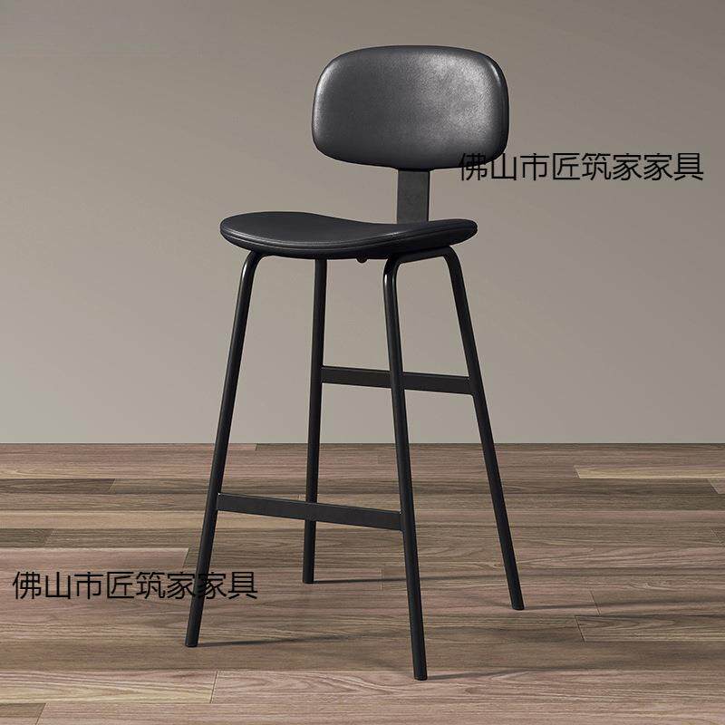 北铁凳欧现代奢吧台椅家用休闲靠背椅酒吧高脚咖轻吧椅啡厅艺高脚