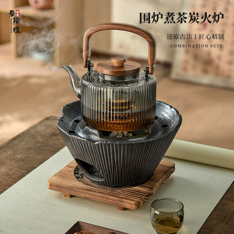 烧烤炉围炉煮茶家用室内老式打边炉网红烤火炉子木炭泥炉户外炭炉