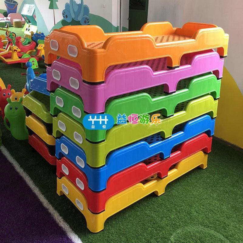 幼儿园加厚塑料床儿童专用午休叠叠床早教中心午睡托管单人小床