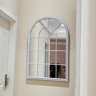 欧式铁艺弧形挂镜小户型客厅墙壁服装店假窗镜子WALLMIRROR