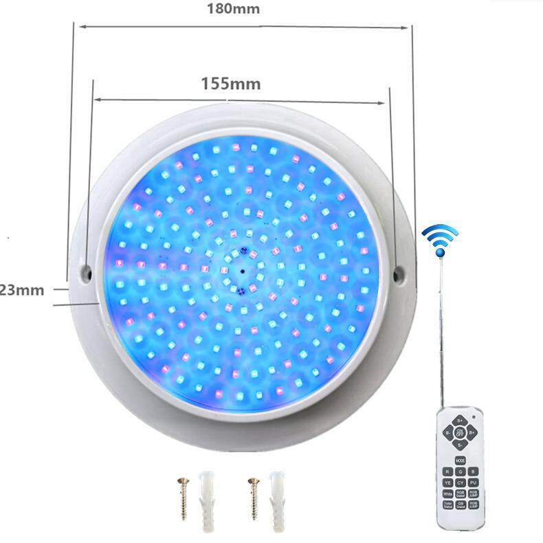外贸爆款全灌胶防水密封泳池灯明装壁挂式带遥控25W12V24V