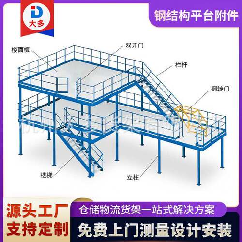 钢结构平台配件升降平台回转滑道斜面滑道大多钢结构平台货架附件