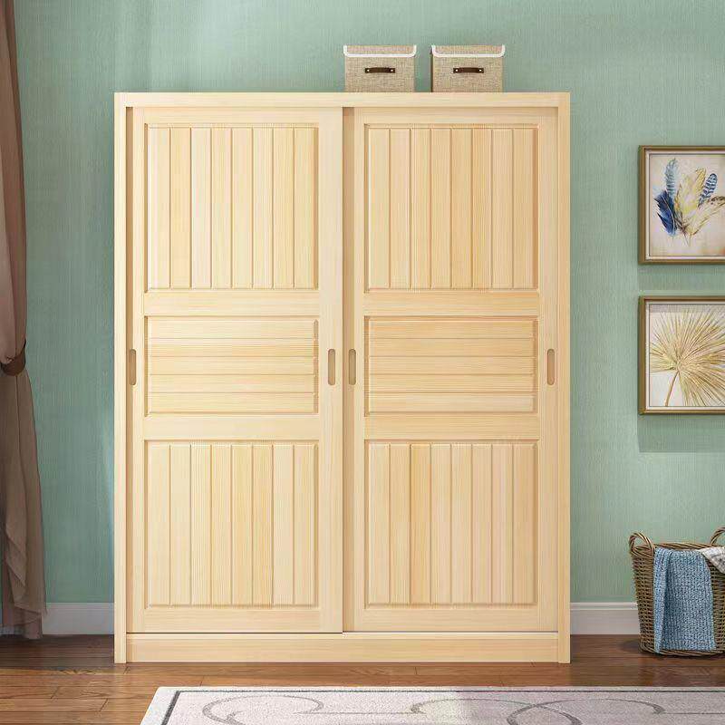 实木推拉门50深衣柜简约现代卧室儿童成人板式出租房房衣橱厂