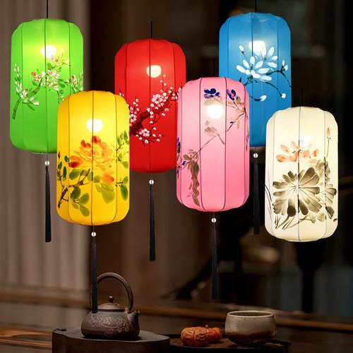 新中式冬瓜灯笼中秋餐厅火锅店景区挂饰灯笼古风创意手绘布艺灯笼