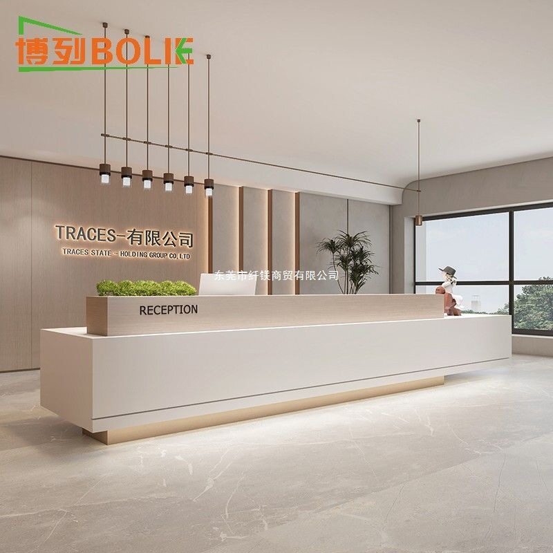 烤漆物业办公室工作公司酒店大厅吧台柜前台桌接待收银台培训机构图片
