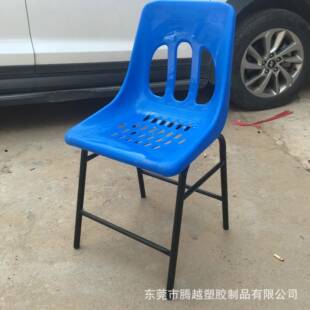 供应深圳流水线铁脚靠背椅四脚加横岗加固塑料椅面靠背座椅圆凳