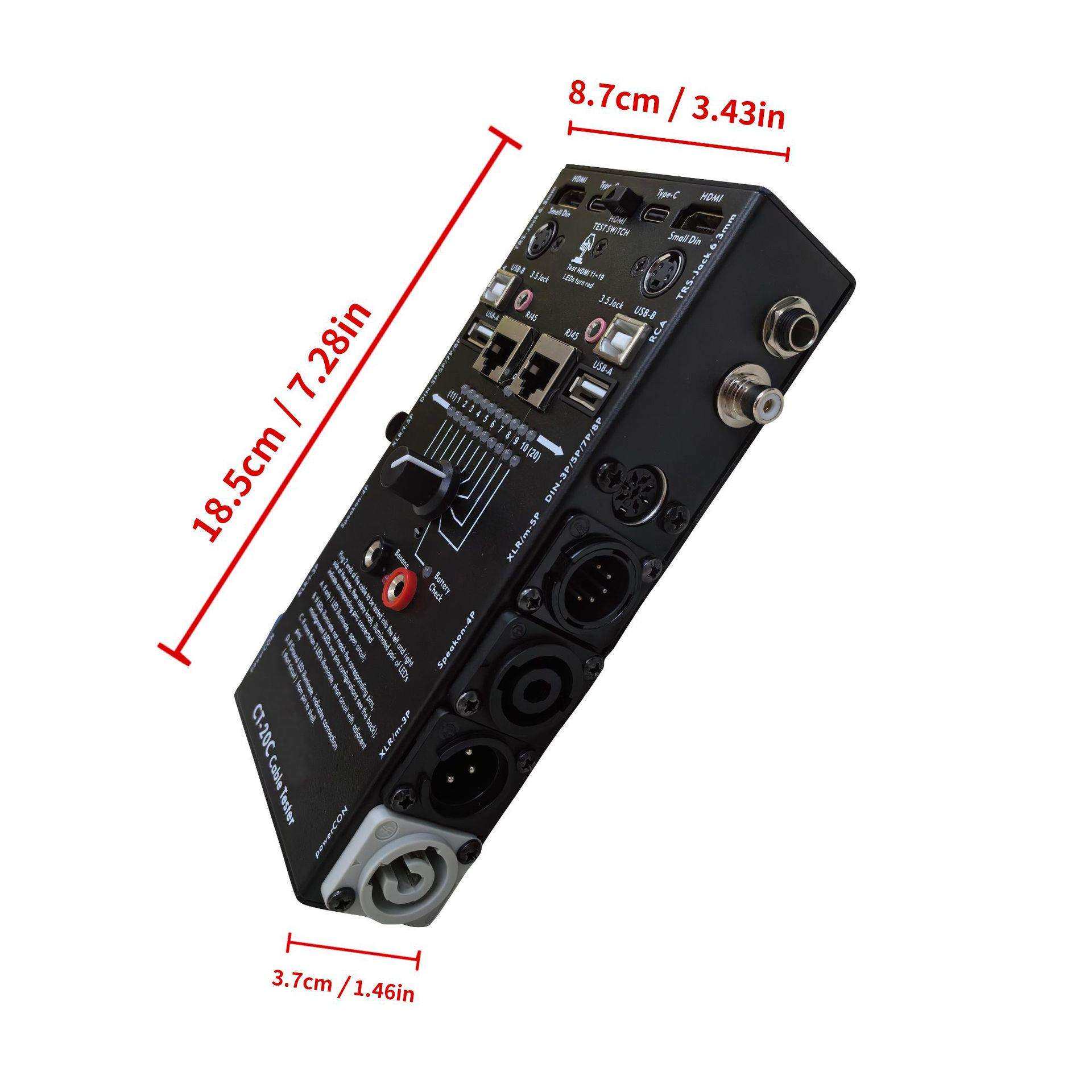 亚马逊跨境CT-20C多功能音频测线器16合一数显专用电子测线仪HDMI