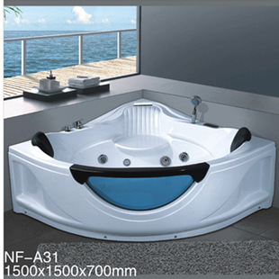 冲浪按摩浴缸智能浴缸厂家批发亚克力浴缸双人靠墙式 三角扇形浴盆