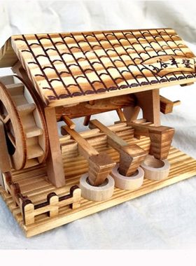 复古代老式木制水车模型 儿童小学生长知识农具教学用具模具教具
