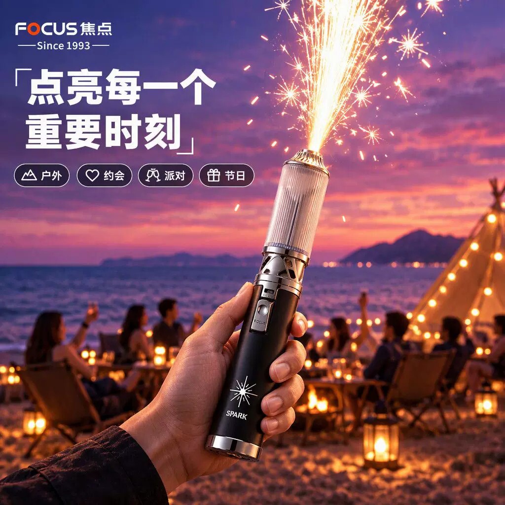 手持氛围棒冷焰喷花机充气喷枪喷火棒浪漫婚庆节日拍照户外道具