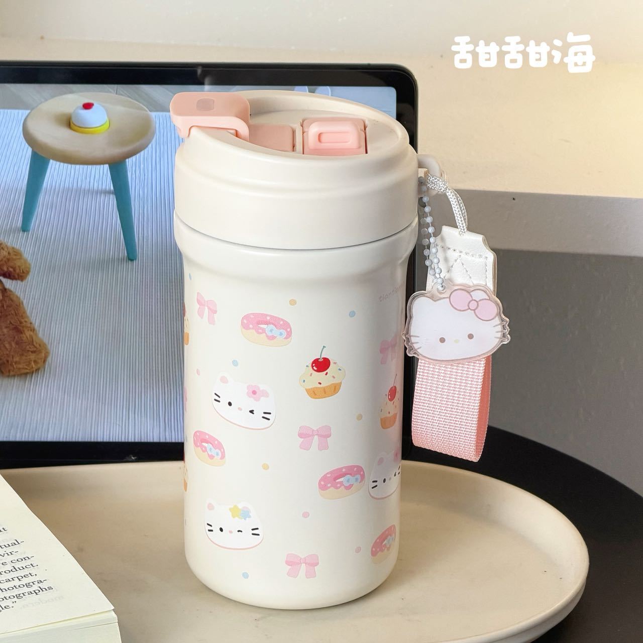 hellokitty吸管保温杯2025新款女生高颜值不锈钢学生专用水杯女士