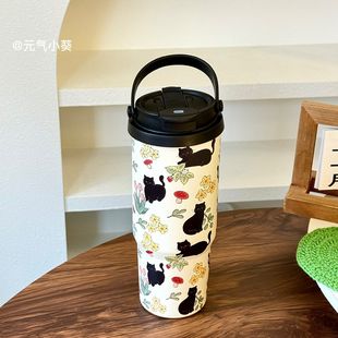 2025高颜值学生吸管杯子女士 大容量保冷冰霸杯水杯保温杯女生新款