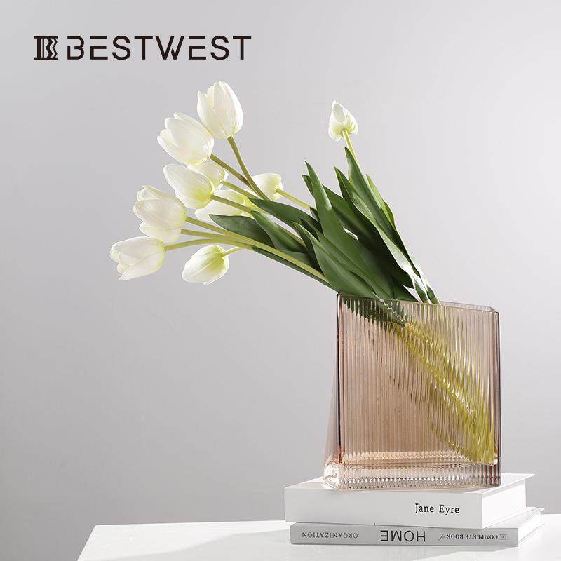 Bestwest几何玻璃透明水培小清新花瓶摆件客厅家居桌面装饰品,纺织面料/辅料/配套,纺织机械配件,淘宝优惠券,粉丝福利购,淘宝优惠卷