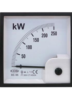 供应表指针式功率表BE-96250kW400/5A380V方形开孔91*91mm