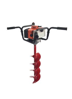 单缸风冷二冲程40.2CC汽油双人抬地钻螺旋挖土机冰钻打孔便携