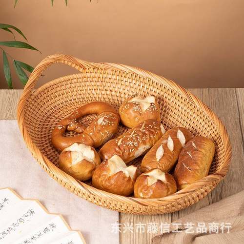 越南植物藤秋藤果盘果篮面包篮馒头筐提手款式