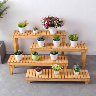 客厅花盆收花纳阳绿萝多肉实木室内木架子置物无品牌/架台花卉落