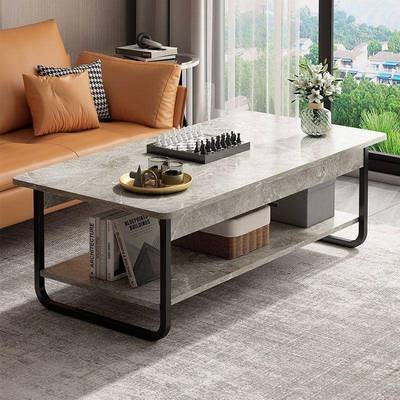 茶地几小桌TEJ子客厅轻奢简现用代小户型出租房坐家钢木约桌双层