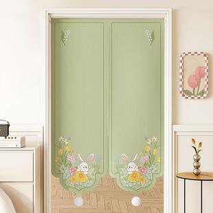 奶油风异形门帘卧室轻高级感防窥挡帘家91800250用半奢帘帘短厨房