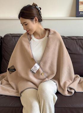 边秋冬313加厚A类羊棉午绒包披肩毯毛毯羊驼绒舍办公室休毯沙宿发