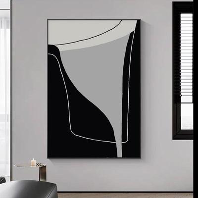 现简代约客落地画抽象C-422黑白工业风公玄关装饰画办室走廊过厅