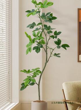 方来财鸭轻脚木八风铃叶绿植高端仿真绿客F975HT65厅植奢发财树落