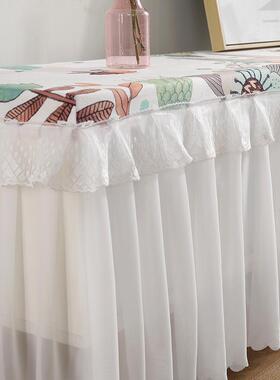 ?T9J批F76HS5TJ发电视柜布家客厅茶几防尘罩蕾用丝雪纺桌5布艺全