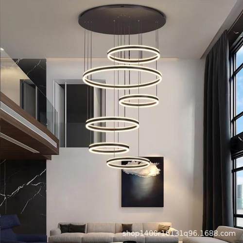 复式楼客厅大吊厅灯现690t代简约中轻奢lof公寓别墅高档跃层楼楼